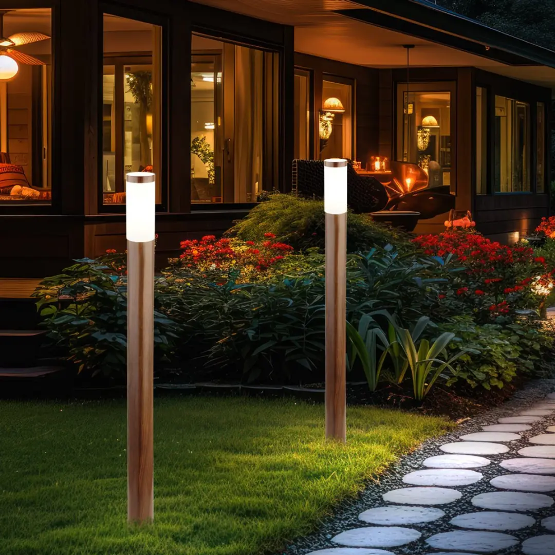 Globo Staande Tuinlamp IP44 - E27 - 12,7x110cm - Bruin