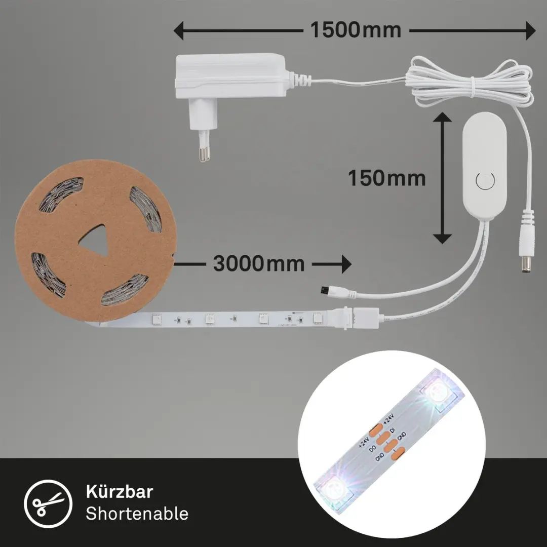 Briloner Magic LED Strip 2311090 RGBIC - 300x10cm - Muzieksensor