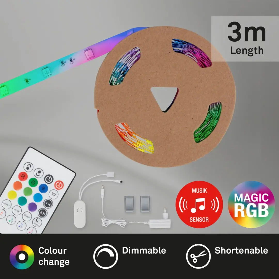 Briloner Magic LED Strip 2311090 RGBIC - 300x10cm - Muzieksensor