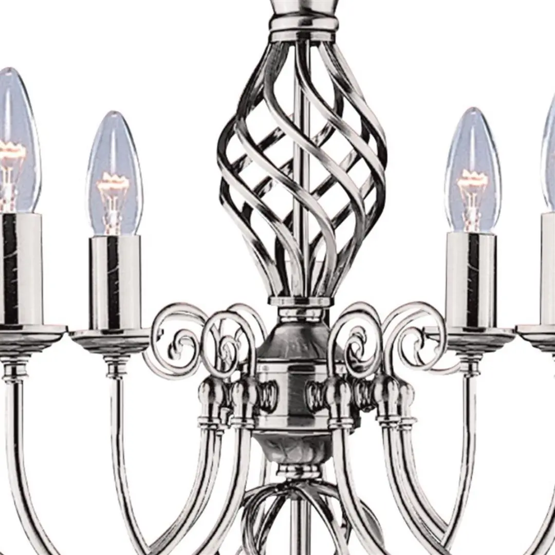 Searchlight Zanzibar Kroonluchter 8 Lichts - Zilver