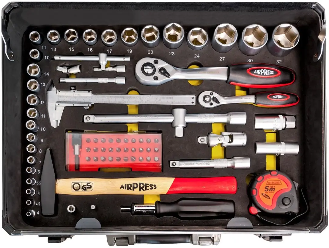 Airpress 75255 Gereedschapskoffer - 127-delig - Grijs