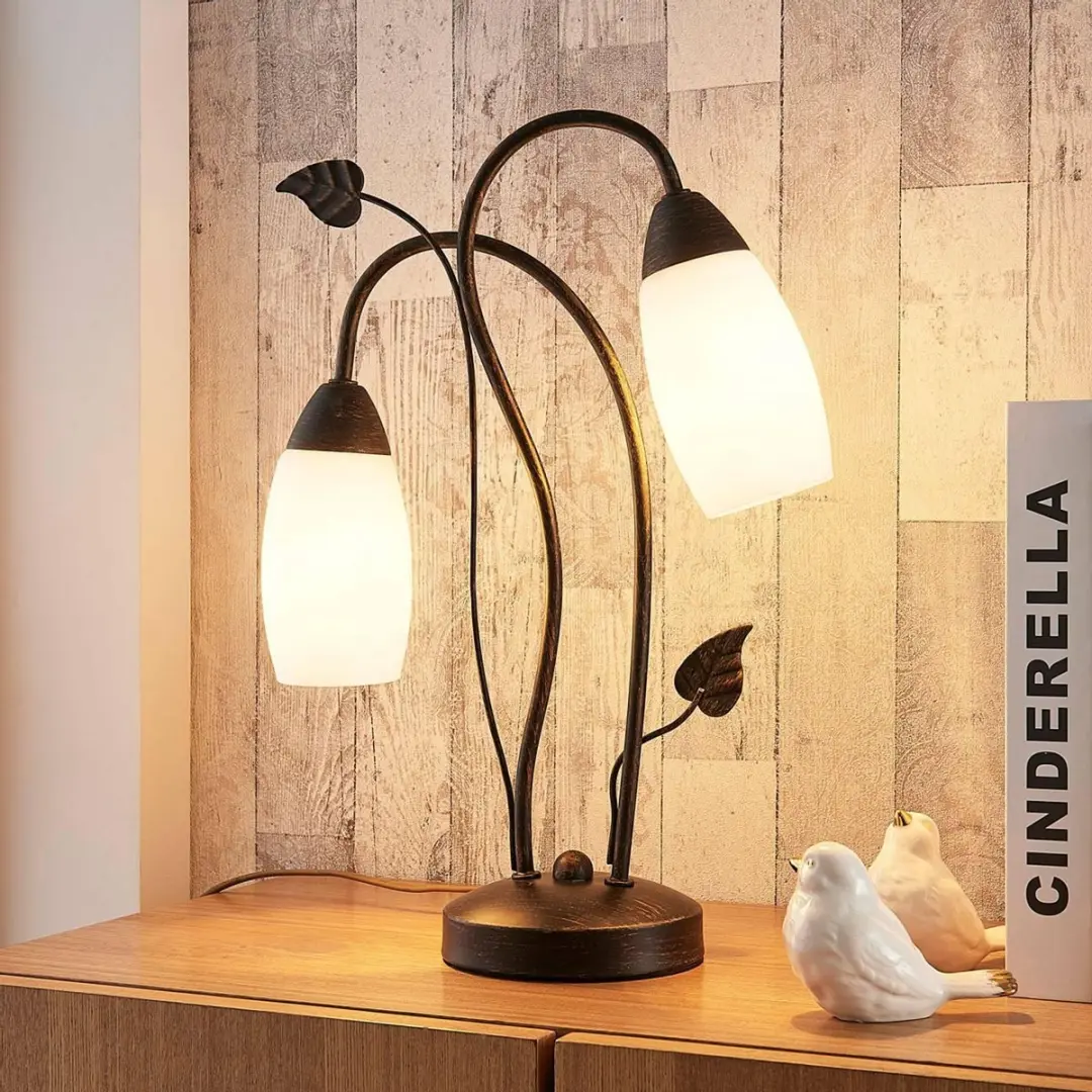 Lindby Tafellamp 2-lichts Glas Metaal 40cm