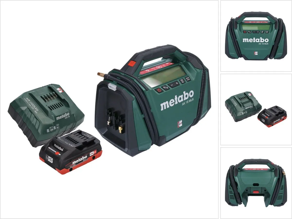Metabo AK 18 Multi Accucompressor 18V 11 bar - 4,0Ah - Groen