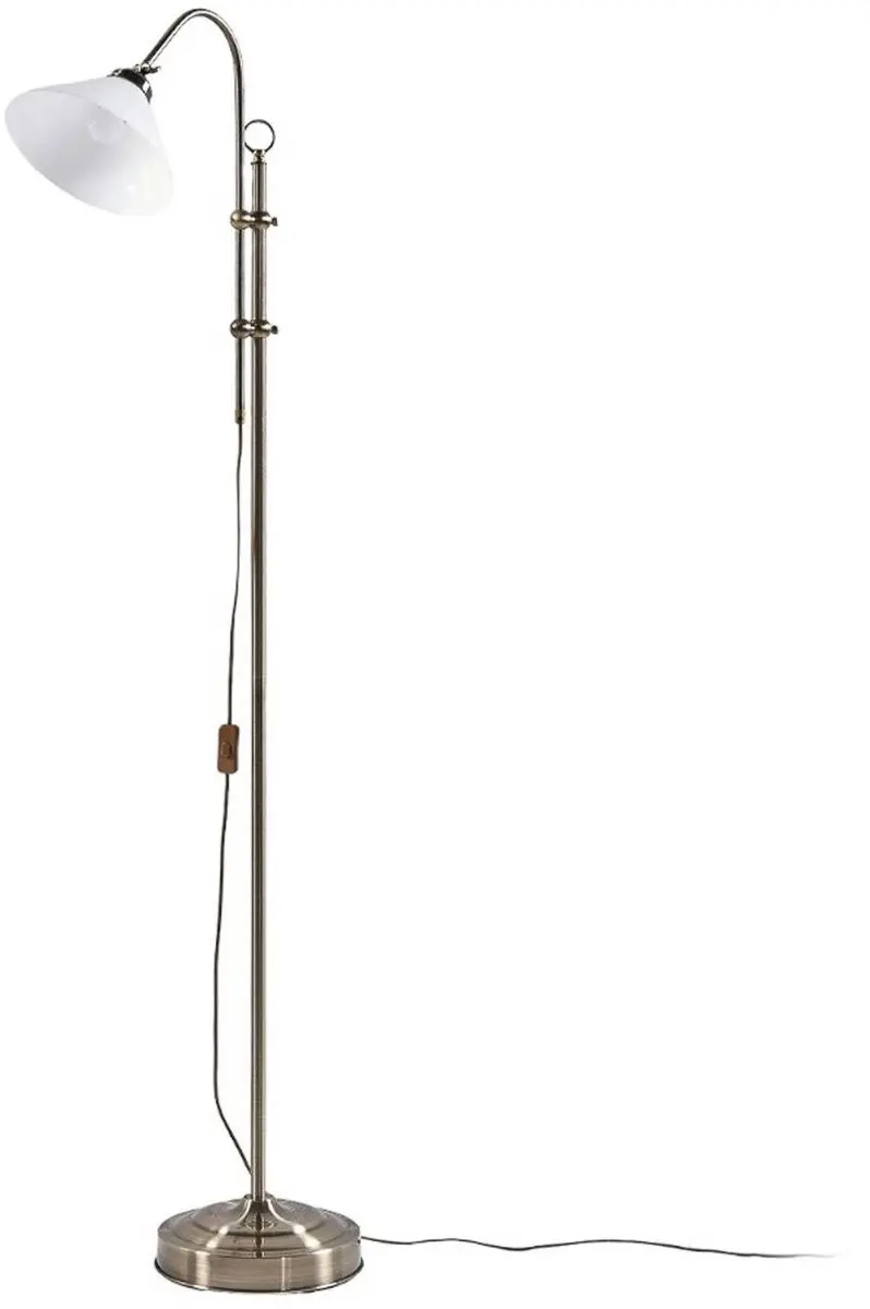 Lindby Vloerlamp 1 Licht - 170cm - Opaalwit Glanzend/Metalen