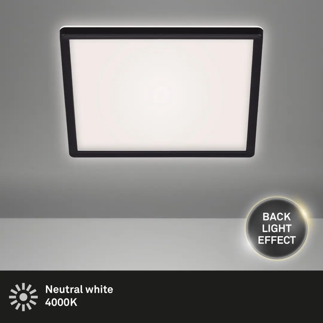 Briloner Slim LED Plafonnière 22W - 3000 Lm - Zwart