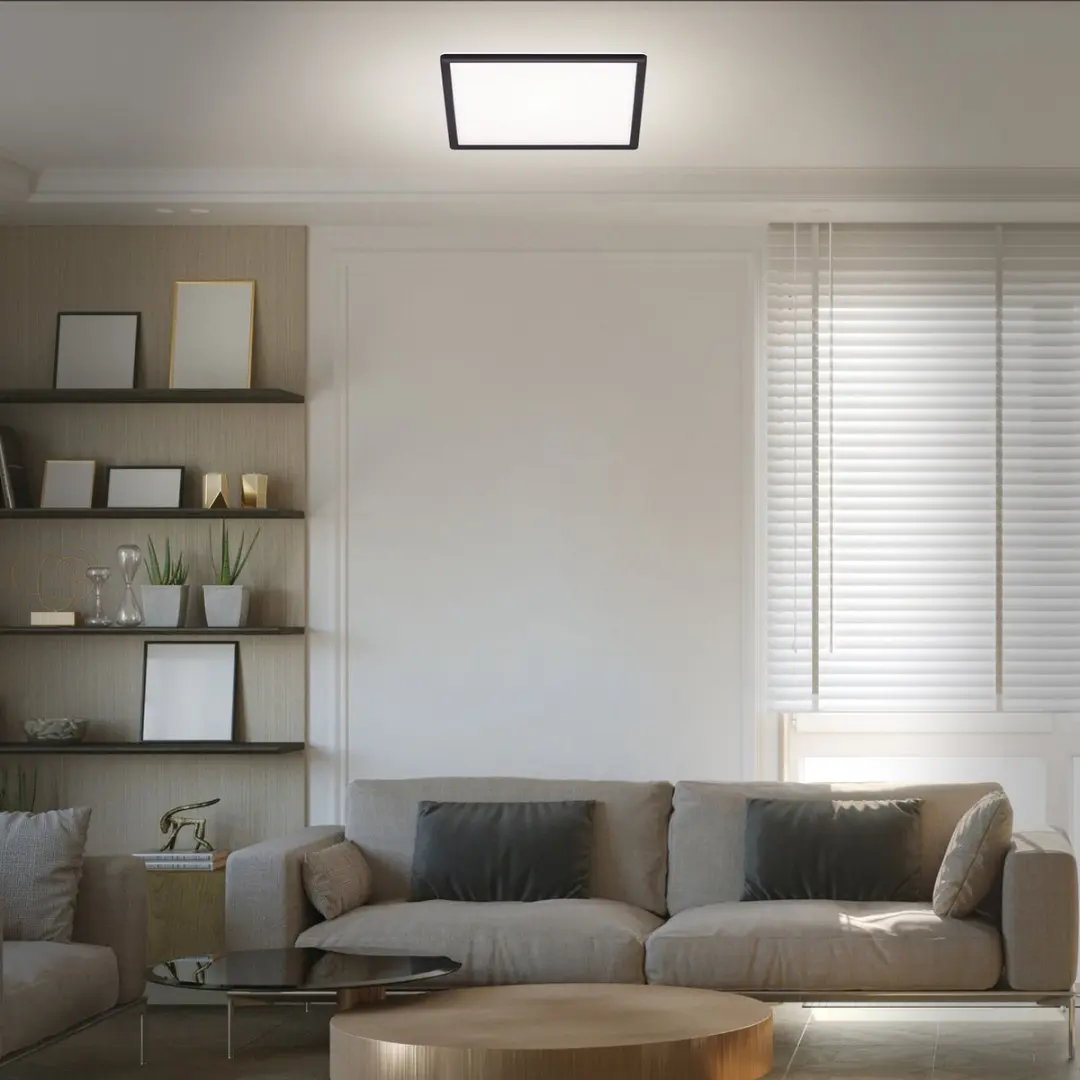 Briloner Slim LED Plafonnière 22W - 3000 Lm - Zwart