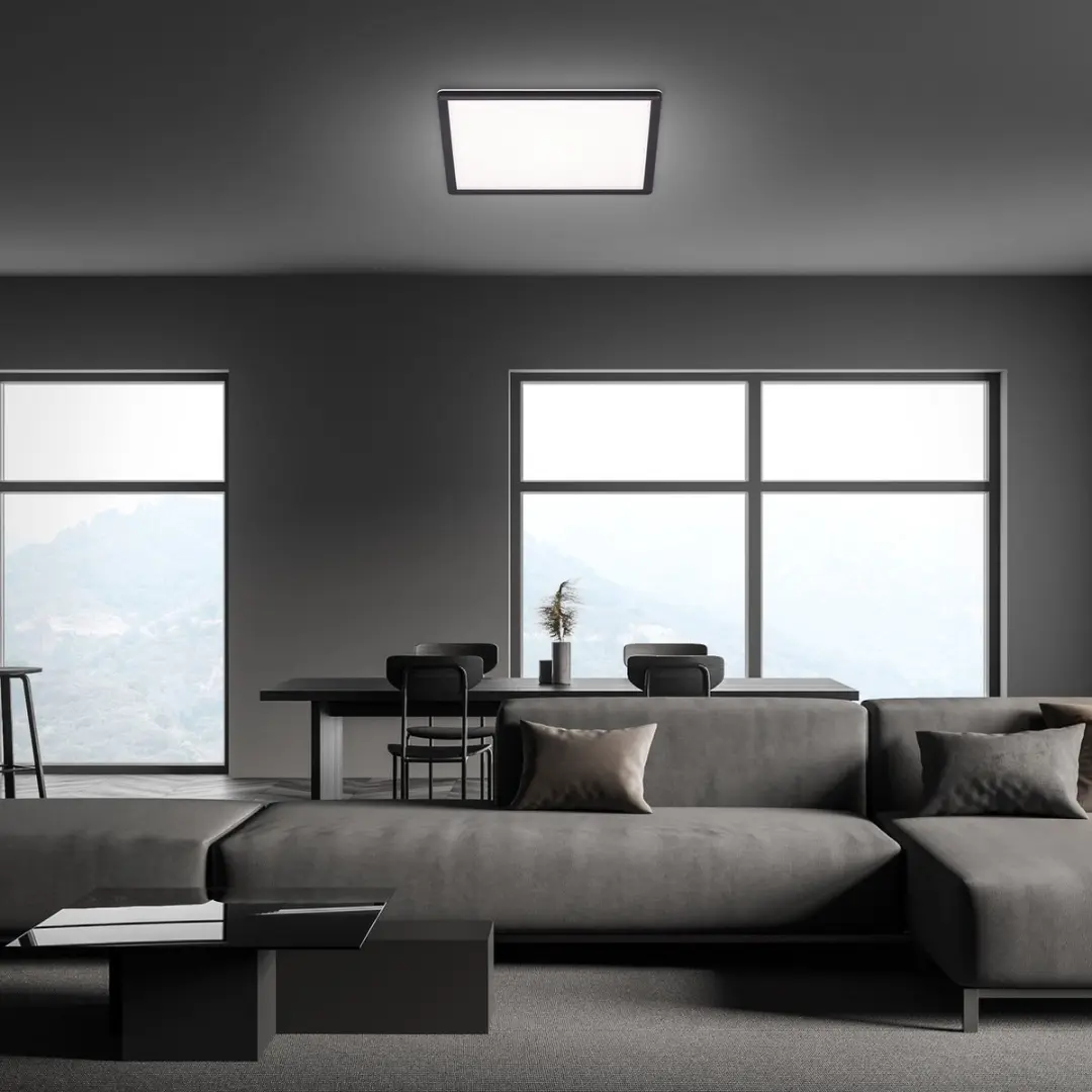 Briloner Slim LED Plafonnière 22W - 3000 Lm - Zwart