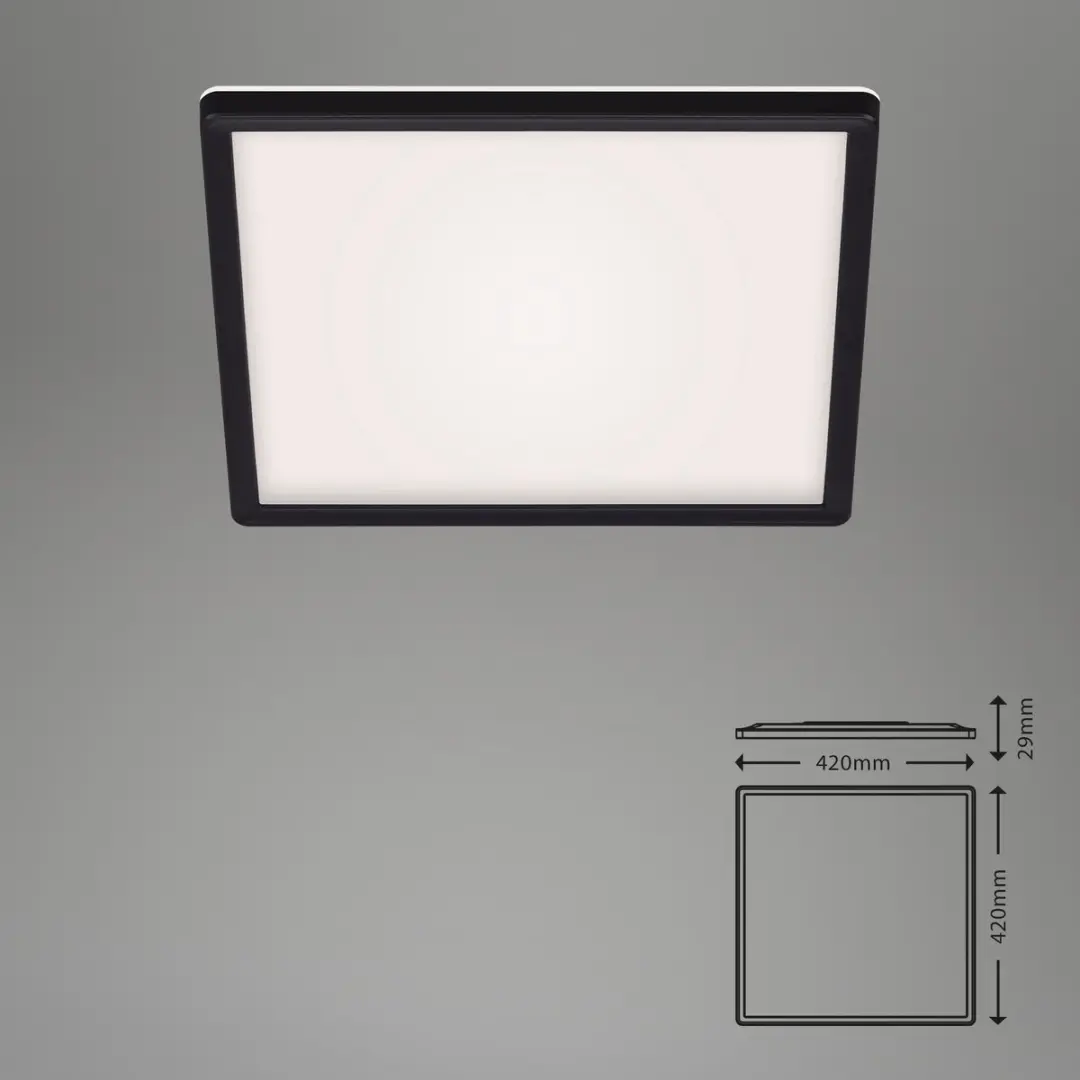 Briloner Slim LED Plafonnière 22W - 3000 Lm - Zwart