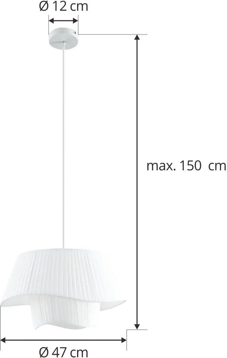 Lindby Hanglamp 1 Licht E27 - Wit