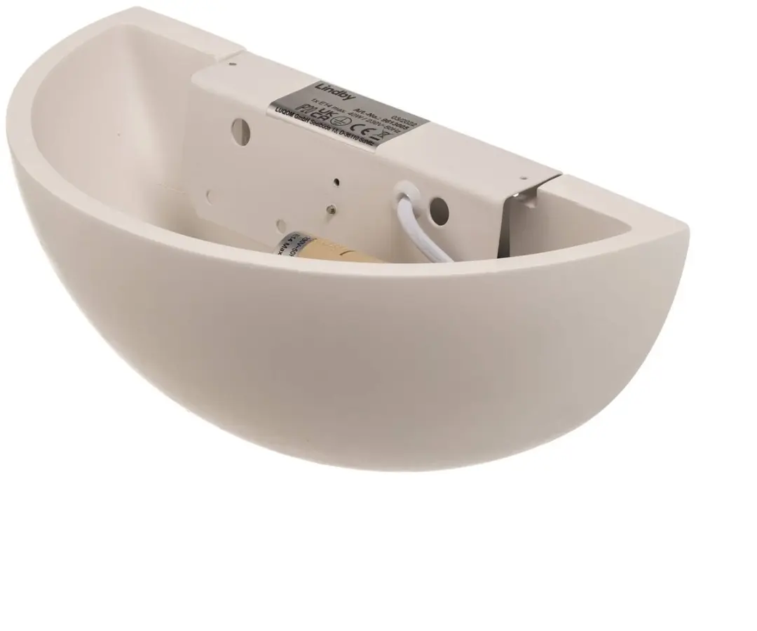 Lindby Wandlamp 1 Licht Gips Metaal E14 Wit