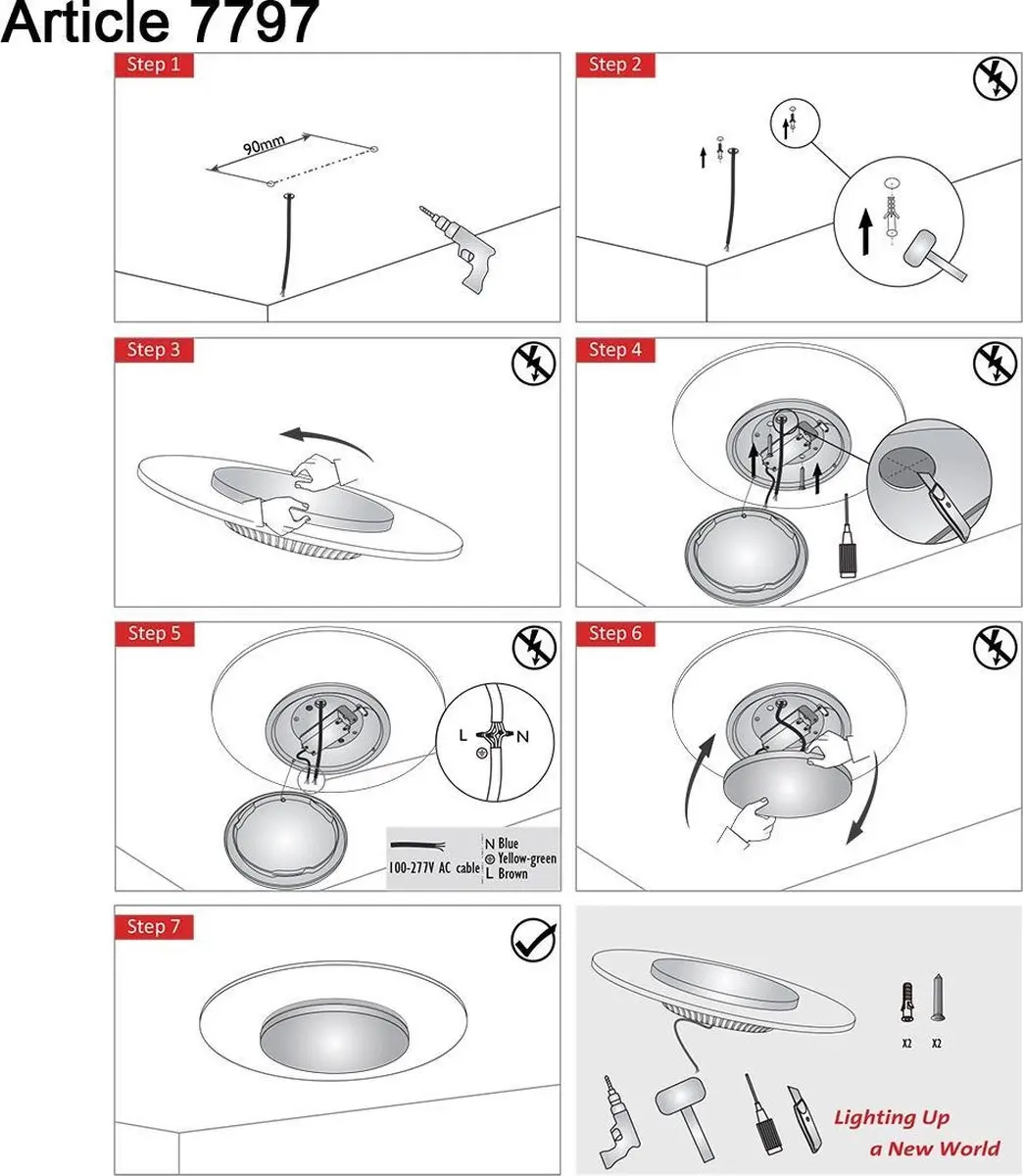 Steinhauer Lido Plafonnière 1100 Lumen - Zwart Ø28cm