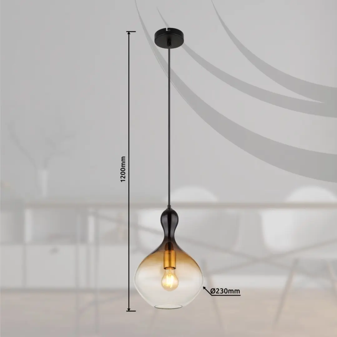 Globo Aladdin Hanglamp - Ø23cm - Zwart