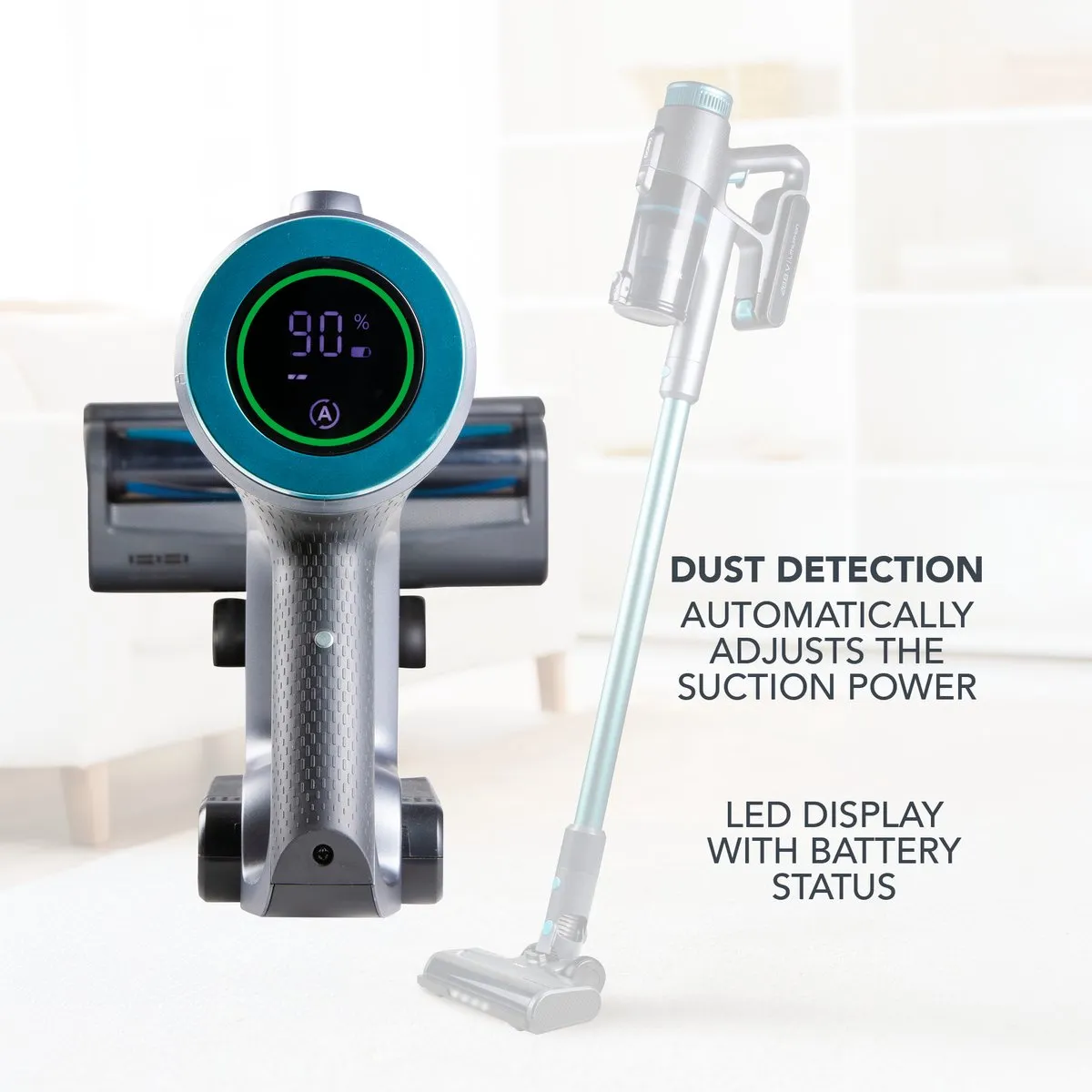 DOMO DO252SV Steelstofzuiger SmartSense - Stofzuiger Zonder Zak Draadloos - Kruimelzuiger - BLDC motor - 30kPa Power