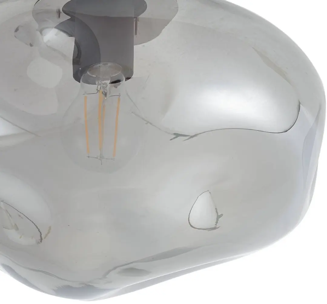 Lindby Plafondlamp 1 Licht - Ø35cm - Rookgrijs/Zandzwart