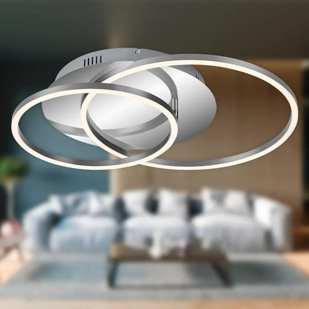 Briloner FRAME Plafondlamp LED 40W - Ø30cm - Chroom Aluminium