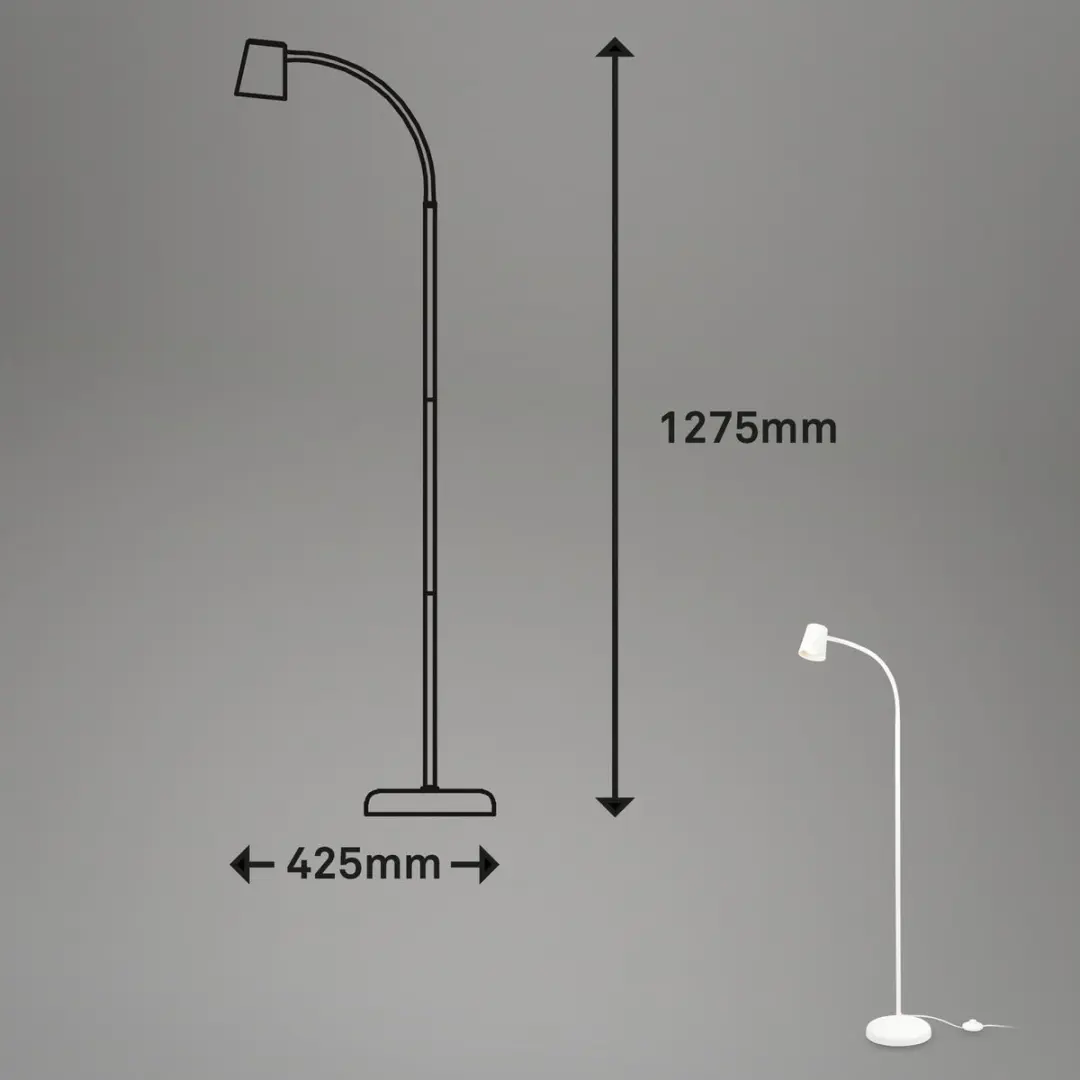 Briloner Skriva Vloerlamp - 8W Wit