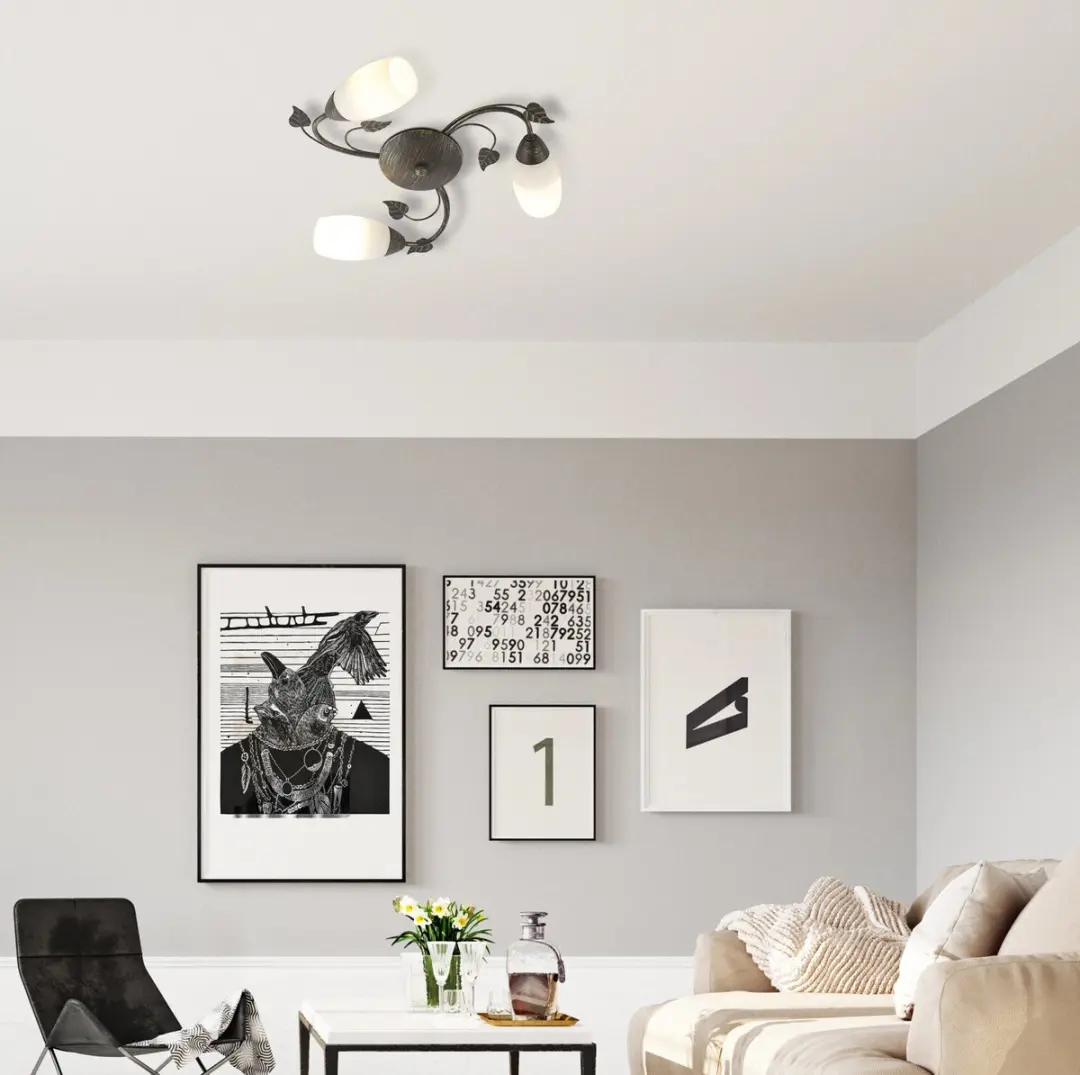 Globo Venezia Plafondlamp - 3x E14 Ø50cm Bruin