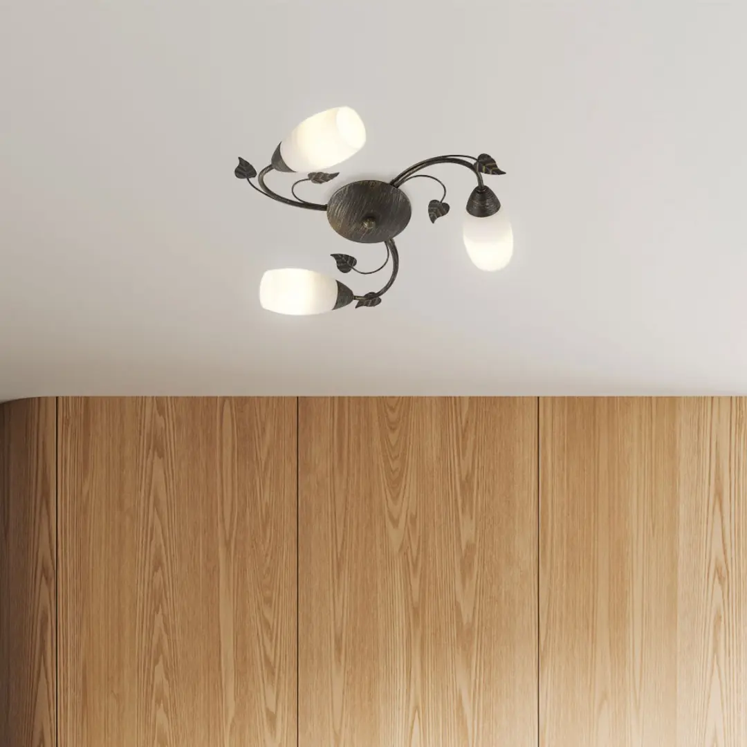 Globo Venezia Plafondlamp - 3x E14 Ø50cm Bruin