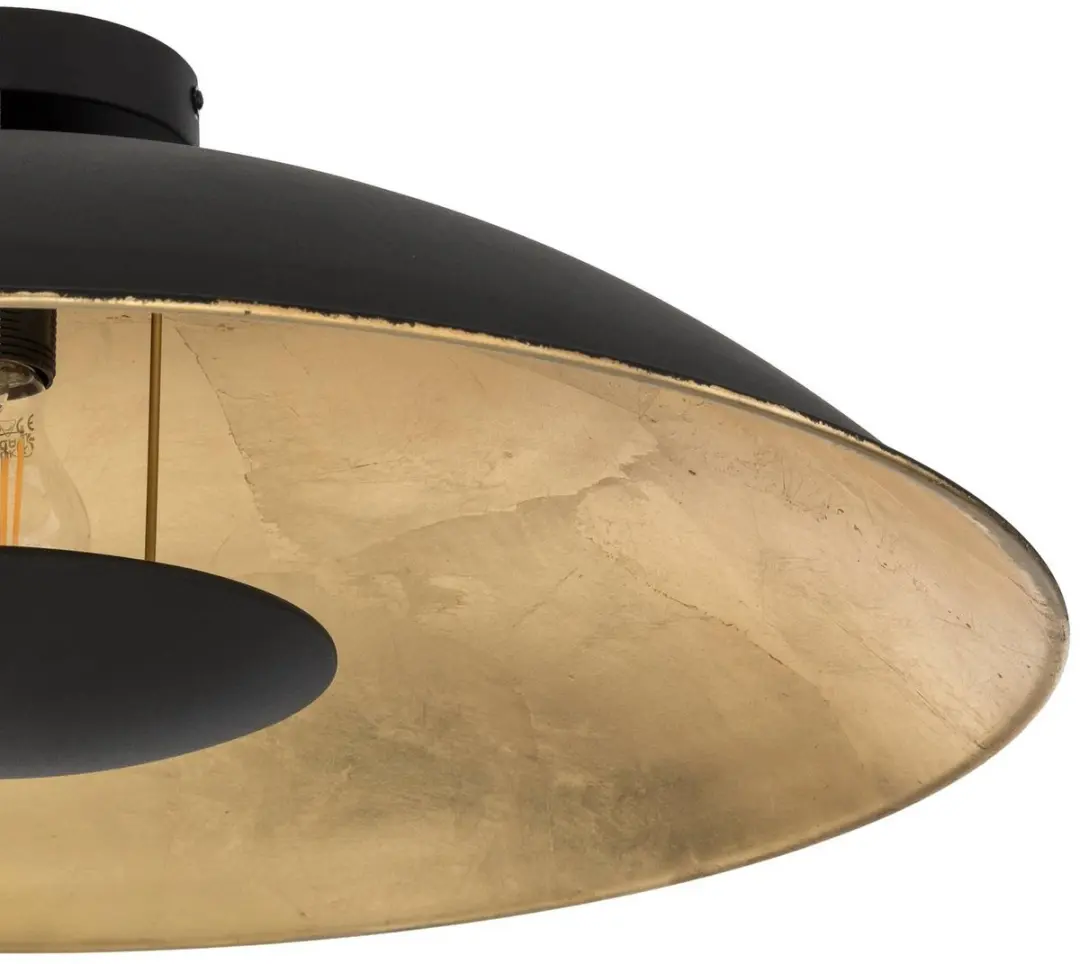 Lindby Emilienne+ Plafondlamp 1 Licht - Ø60cm - Zwart/Goud