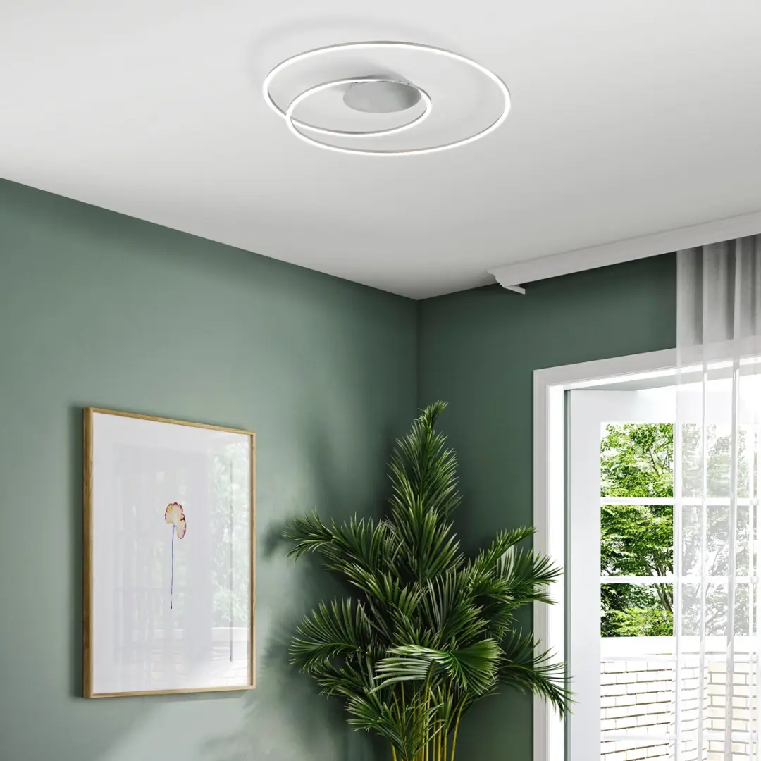 Fischer & Honsel Holy Plafondlamp LED 38W - Ø68cm - Zilver
