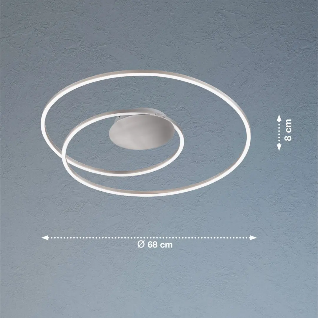 Fischer & Honsel Holy Plafondlamp LED 38W - Ø68cm - Zilver
