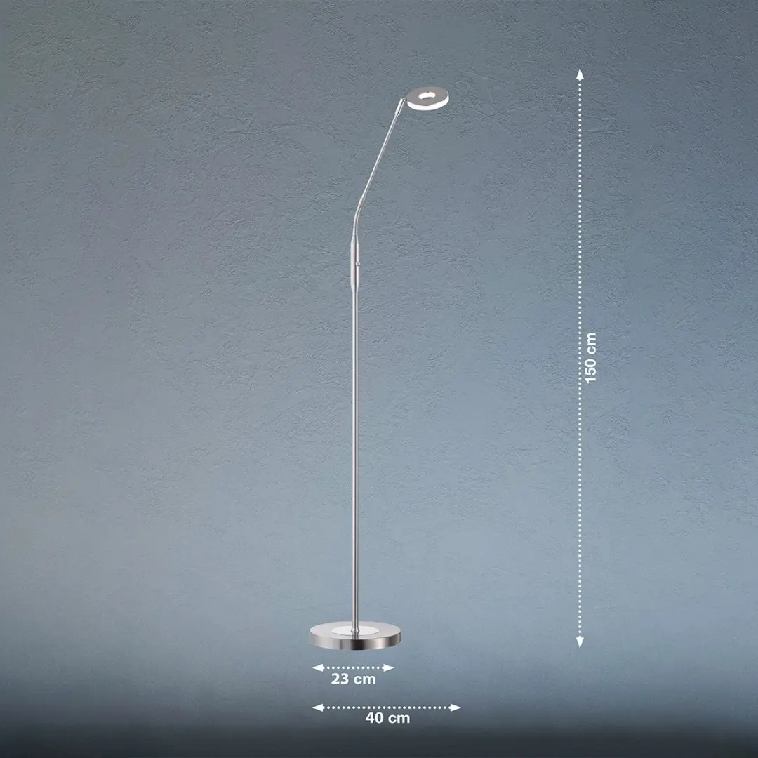 Fischer & Honsel Dent Vloerlamp 7.5W - Chroom - afbeelding 6 van 6