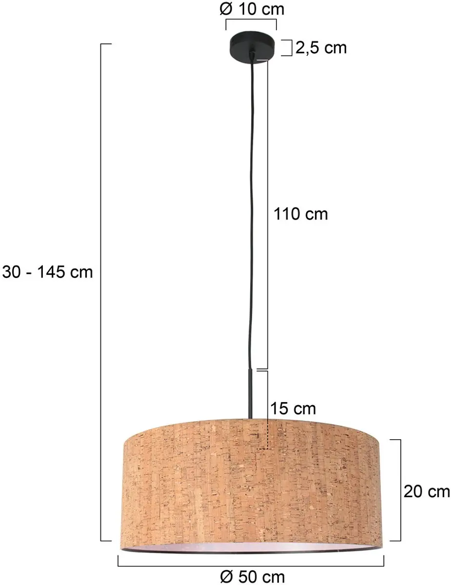 Steinhauer Sparkled Light 4337ZW Hanglamp - 40W - Beige/Zwart
