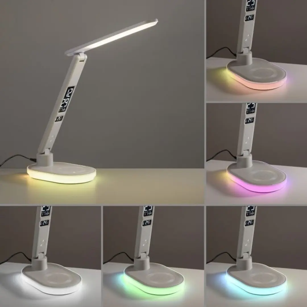 JUST LIGHT Tina Tafellamp - Wit 3 Step Touch-dimmer met draadloos laden