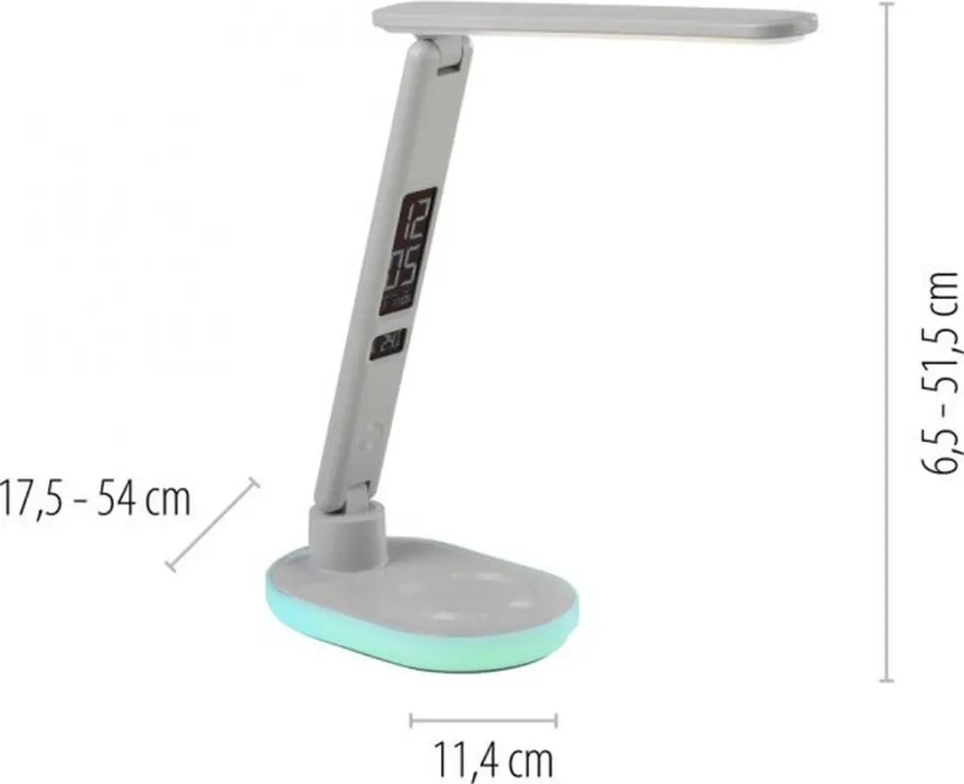 JUST LIGHT Tina Tafellamp - Wit 3 Step Touch-dimmer met draadloos laden