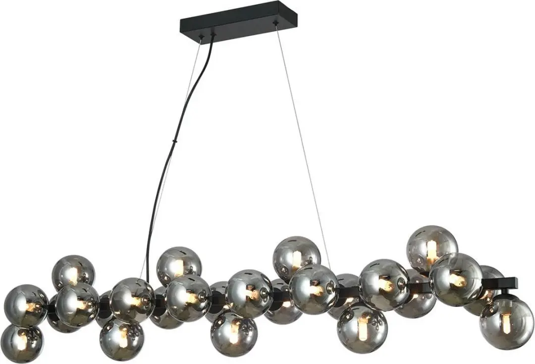 Lucande Hanglamp 25xG9 - 20cm - Zwart/rookgrijs