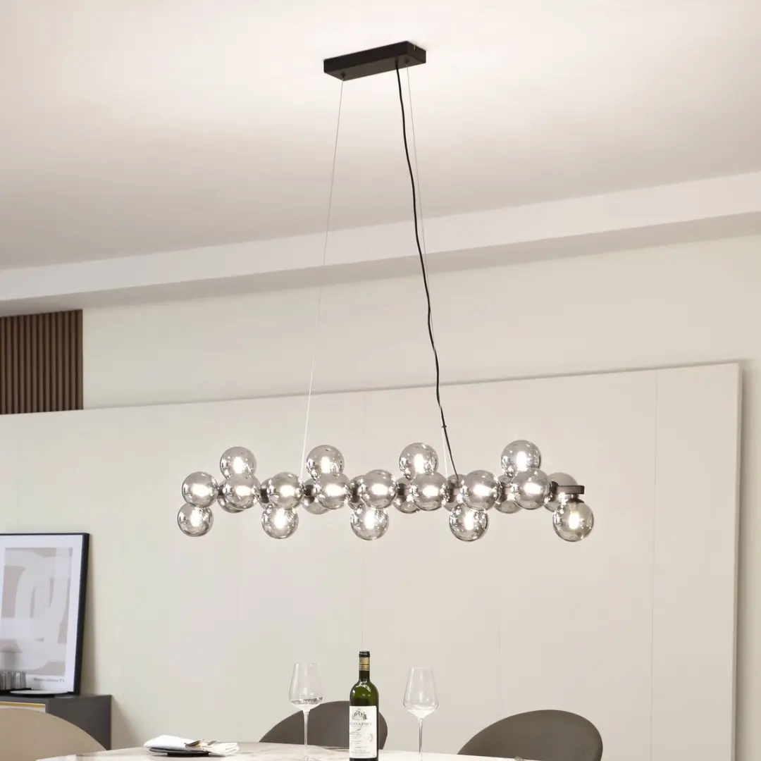 Lucande Hanglamp 25xG9 - 20cm - Zwart/rookgrijs