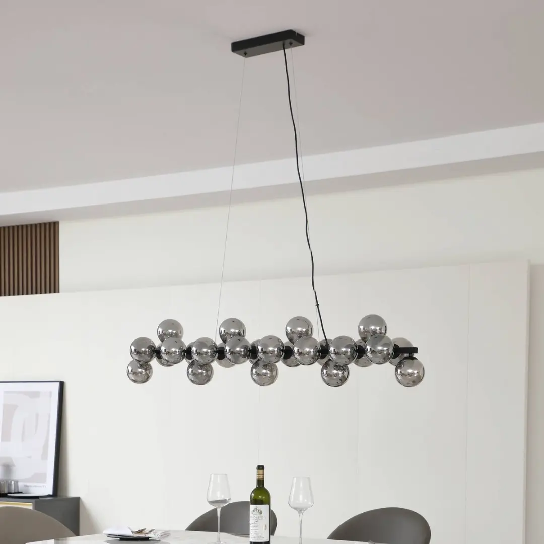Lucande Hanglamp 25xG9 - 20cm - Zwart/rookgrijs