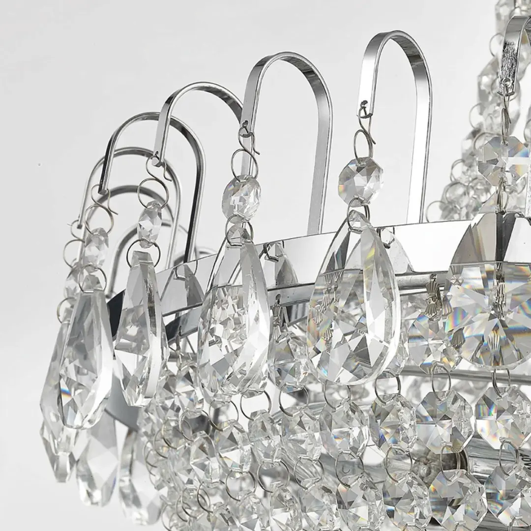 Lindby Hanglamp 5-Lichts Metaal Kristal 62cm - Chroom