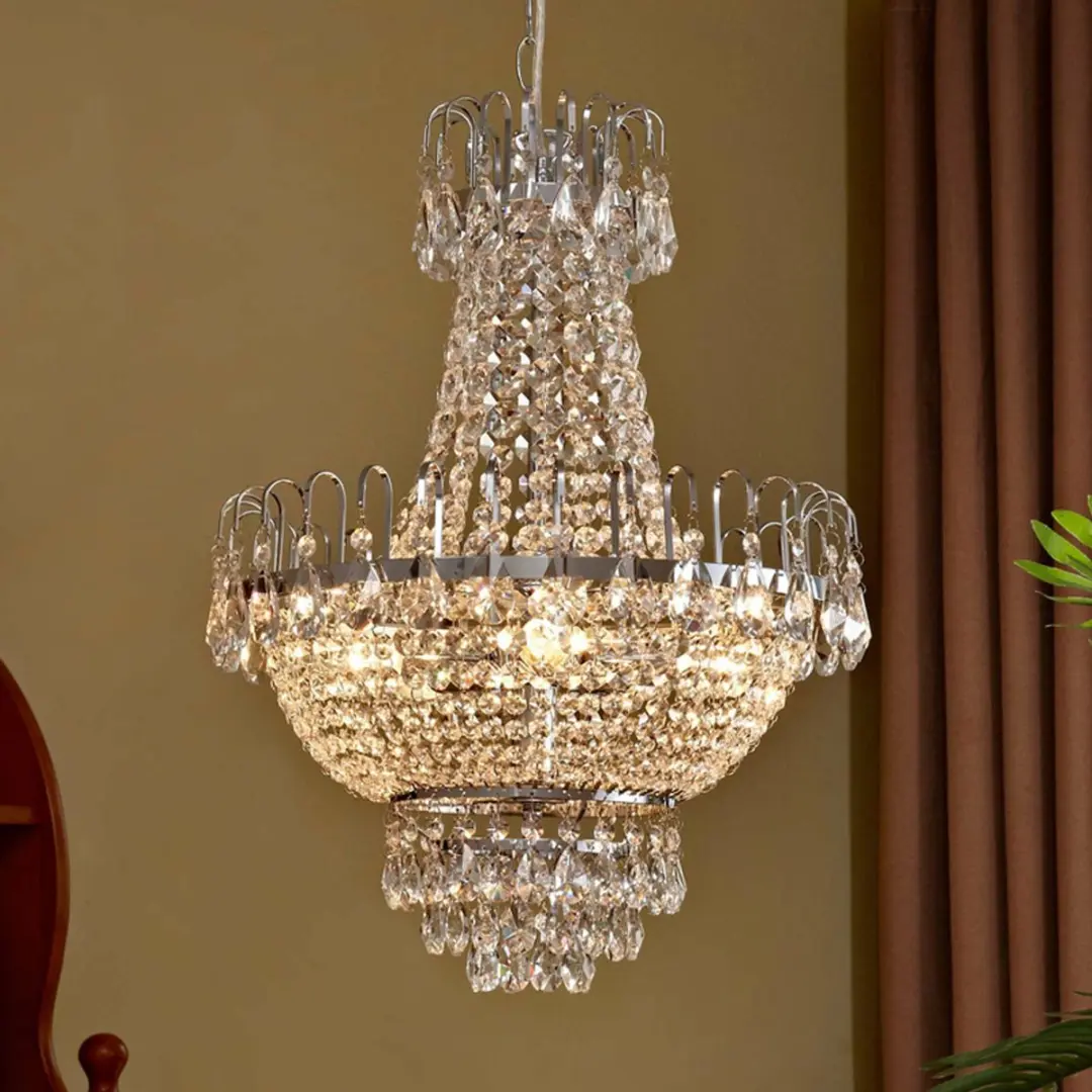 Lindby Hanglamp 5-Lichts Metaal Kristal 62cm