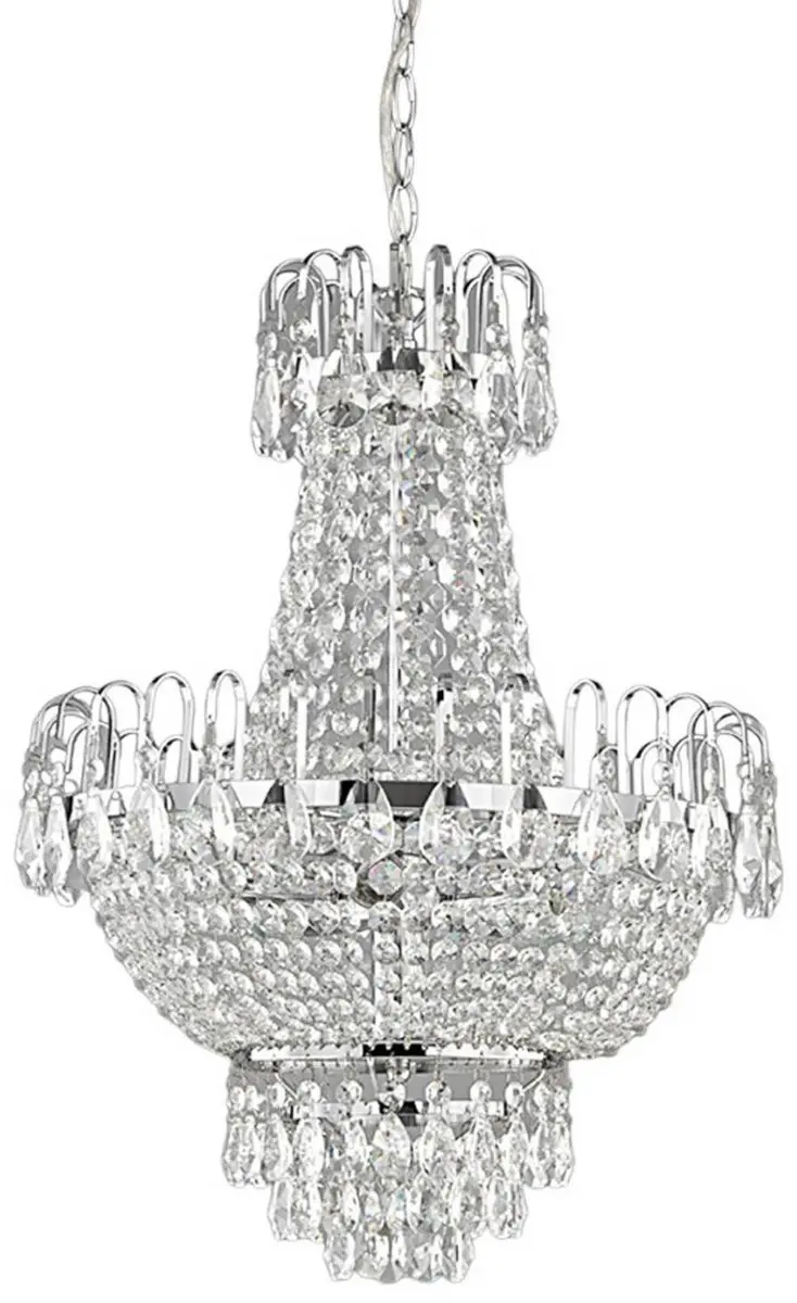 Lindby Hanglamp 5-Lichts Metaal Kristal 62cm - Chroom