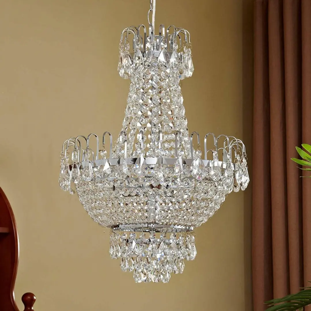 Lindby Hanglamp 5-Lichts Metaal Kristal 62cm - Chroom