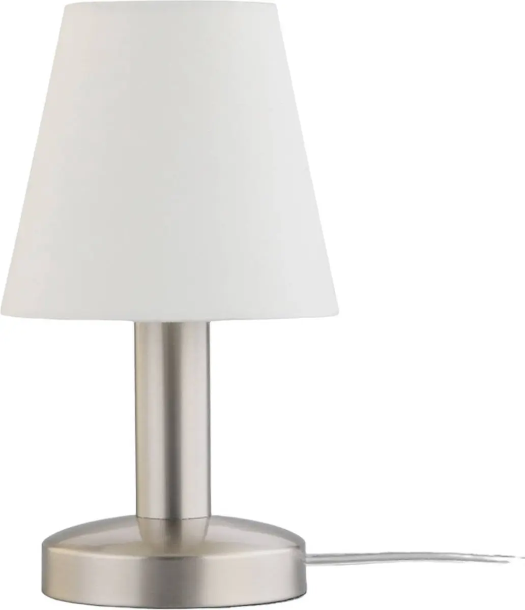 Lindby Tafellamp 1 Licht 40W - Wit/Gesatineerd Nikkel