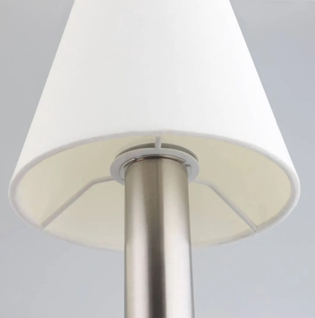Lindby Tafellamp 1 Licht 40W - Wit/Gesatineerd Nikkel