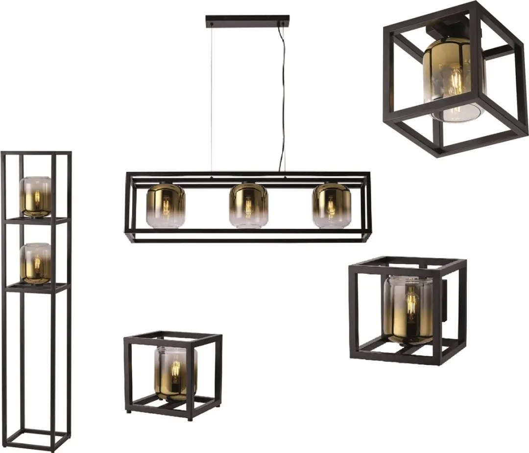 Freelight Dentro 3 Lichts Hanglamp 110cm - Goud/Zwart