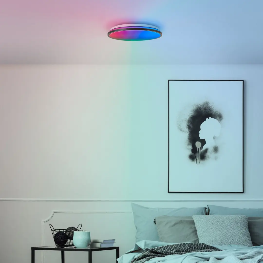 Brilliant Heida RGB Plafondlamp Ø39,5cm - Zwart - afbeelding 6 van 6