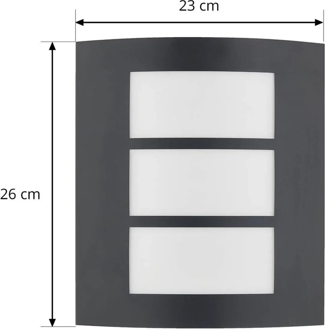Lindby Wandlamp Buiten 1 Licht E27 - Zwart