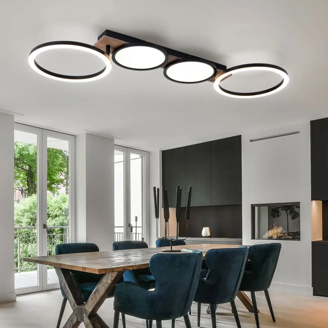 Globo LED Plafondlamp Houtlook 38W - 2300lm Warm Wit