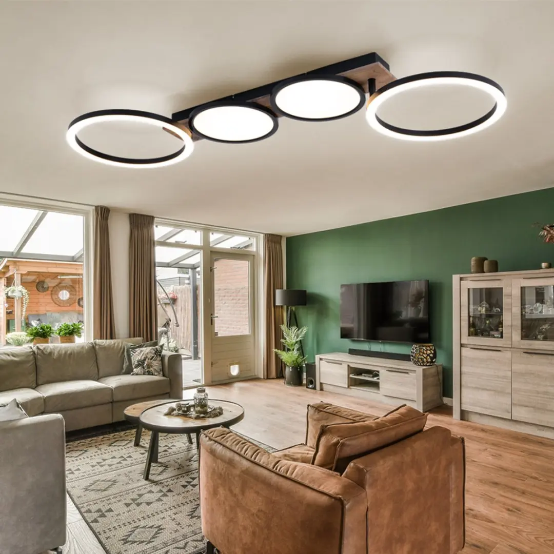 Globo LED Plafondlamp Houtlook 38W