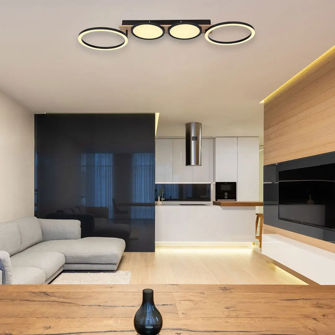 Globo LED Plafondlamp Houtlook 38W - 2300lm Warm Wit