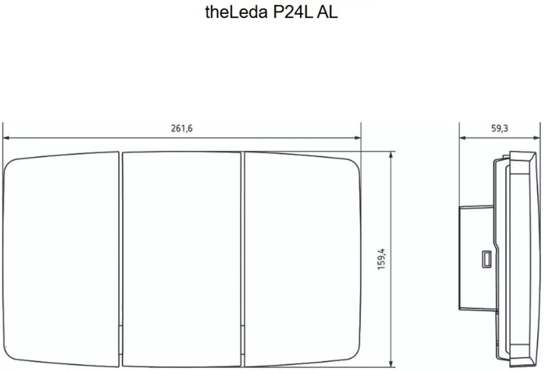 Theben theLeda P24L AL LED Buitenlamp 20W - 2x900lm - 4000K