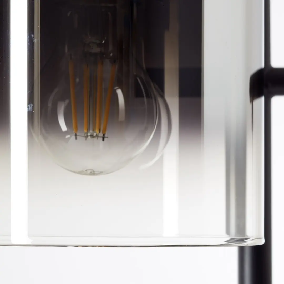 Brilliant Simonis Vloerlamp 3x A60 E27 52W - Zwart/Gerookt Glas