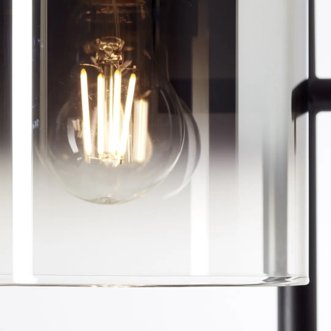 Brilliant Simonis Vloerlamp 3x A60 E27 52W - Zwart/Gerookt Glas
