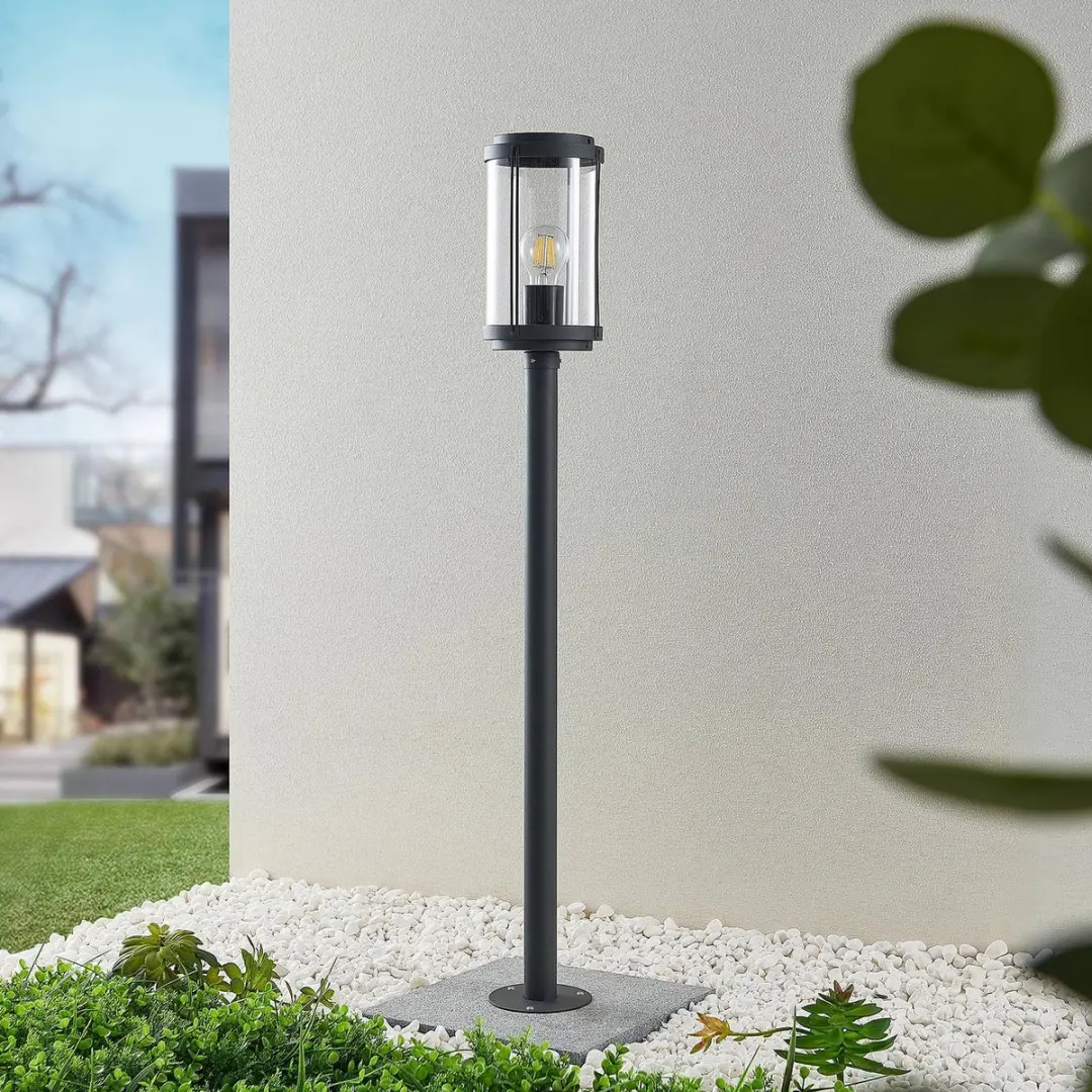 Lindby Tuinpadverlichting 15W E27 - 100cm - Donkergrijs