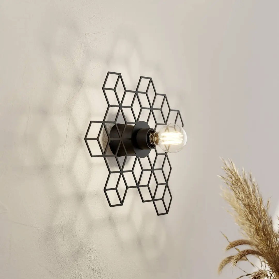 Lucande Wandlamp Design 1 Licht E27 - Zwart