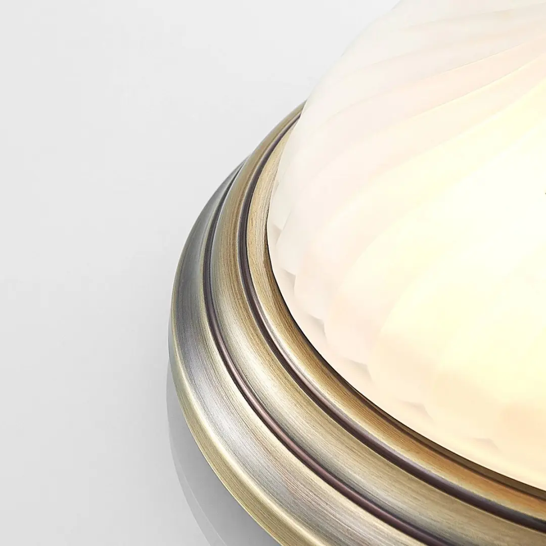 Lindby Plafondlamp 2 Lichtpunten 30.5cm - Antiek Messing/Opaal Wit - afbeelding 6 van 6